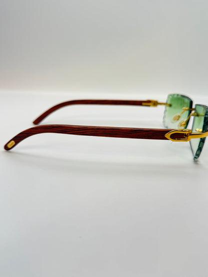 Diamond cut Wood Glasses