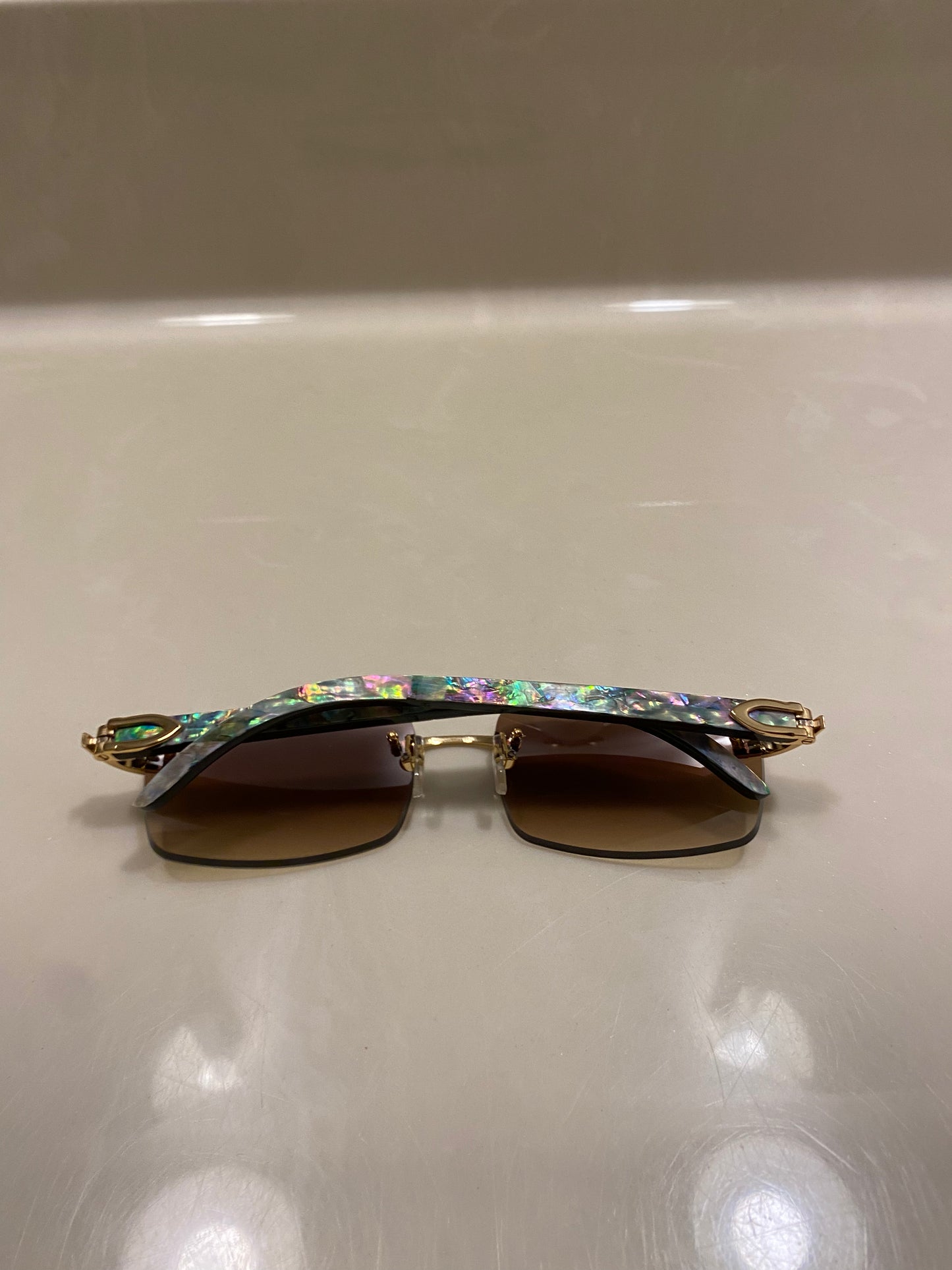 Rimless Sunglasses Seashell style