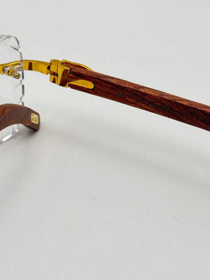 Diamond cut Wood Glasses