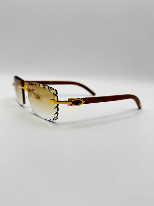 Diamond cut Wood Glasses