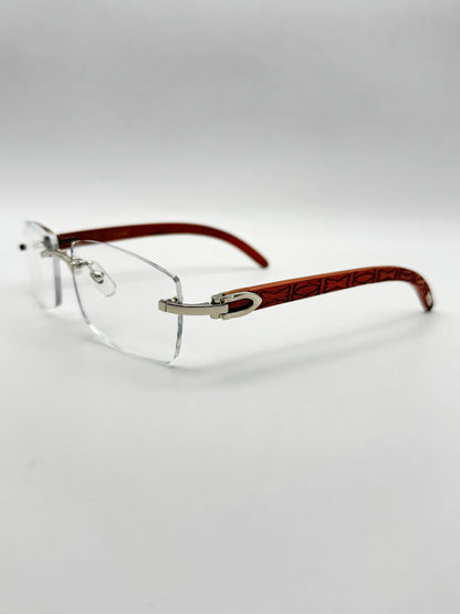 Rimless Sunglasses Wood style