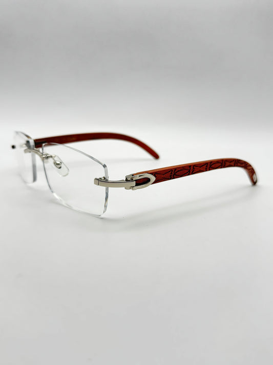 Rimless Sunglasses Wood style