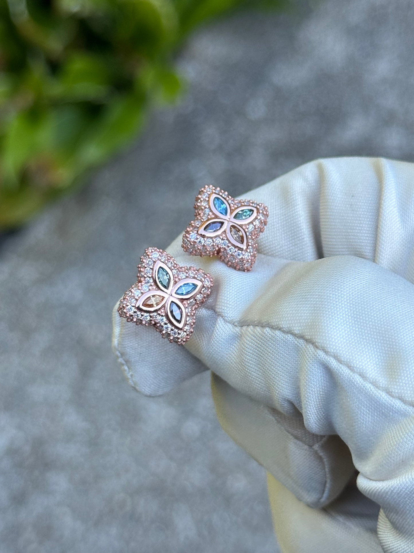 Moissanite flower Earrings