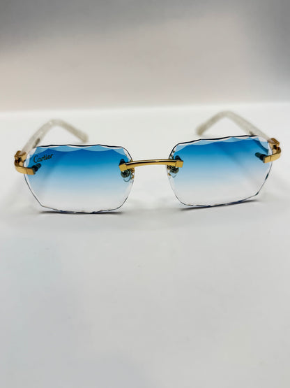 White acetate sunglasses