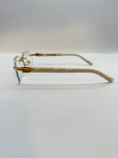 White acetate sunglasses