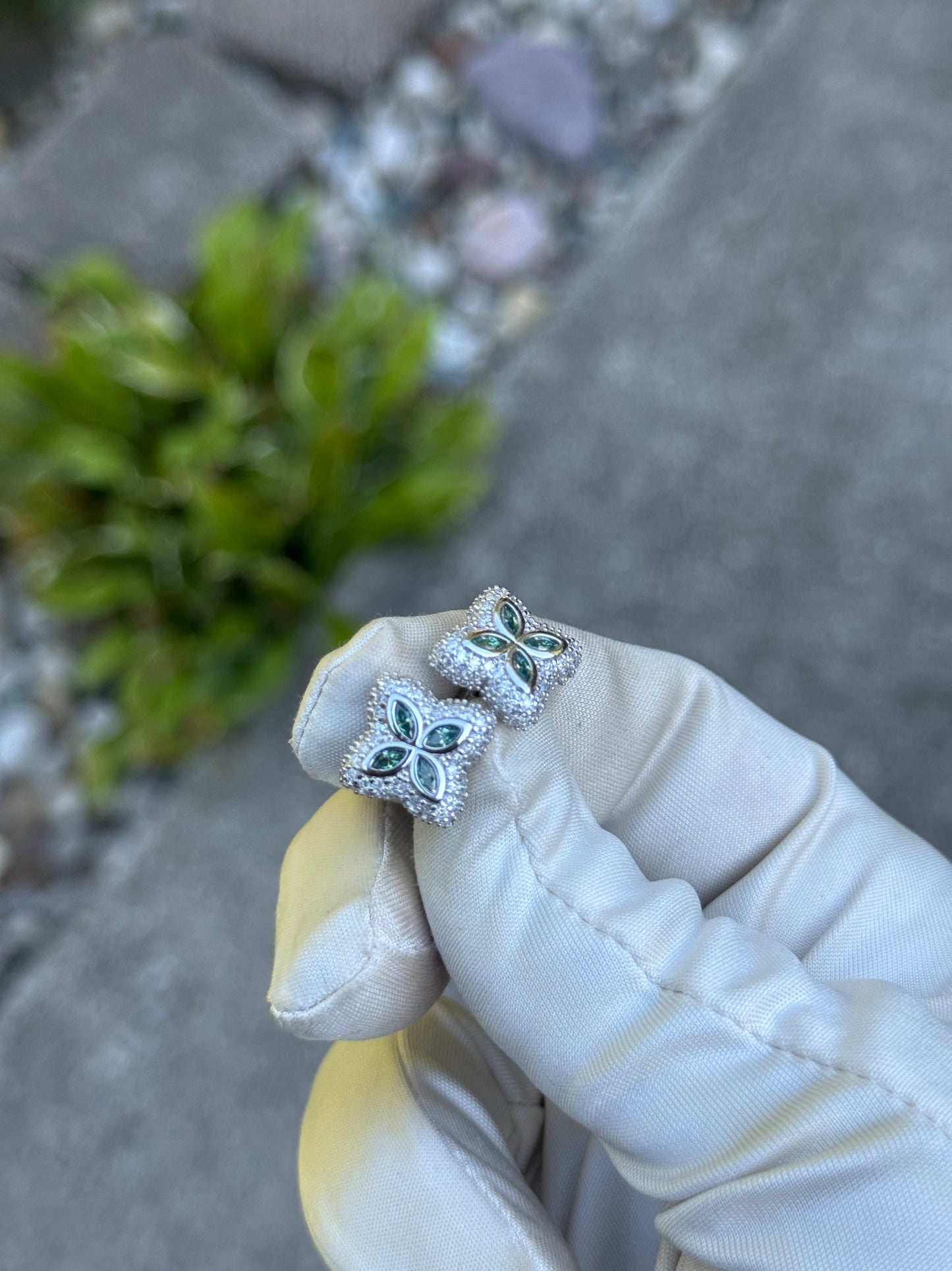 Moissanite flower Earrings