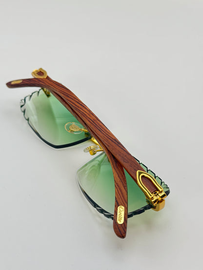 Diamond cut Wood Glasses