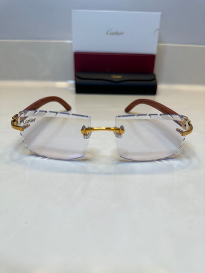 Diamond cut Wood Glasses