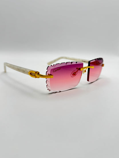 White acetate sunglasses