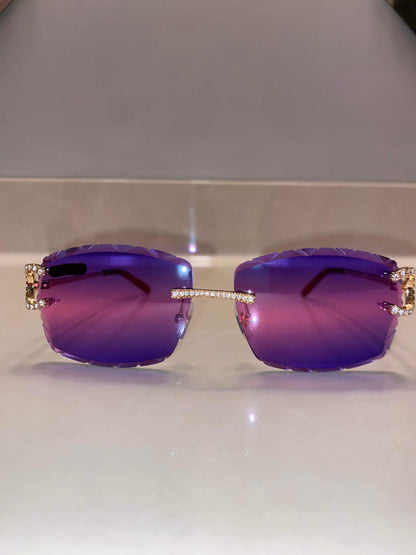 Made to order: Iced out Big C moissanite Sunglasses