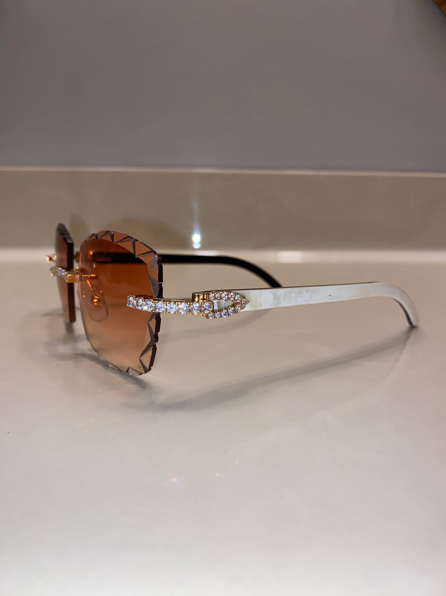 Iced out Rimless Sunglasses Detroit style Buffs