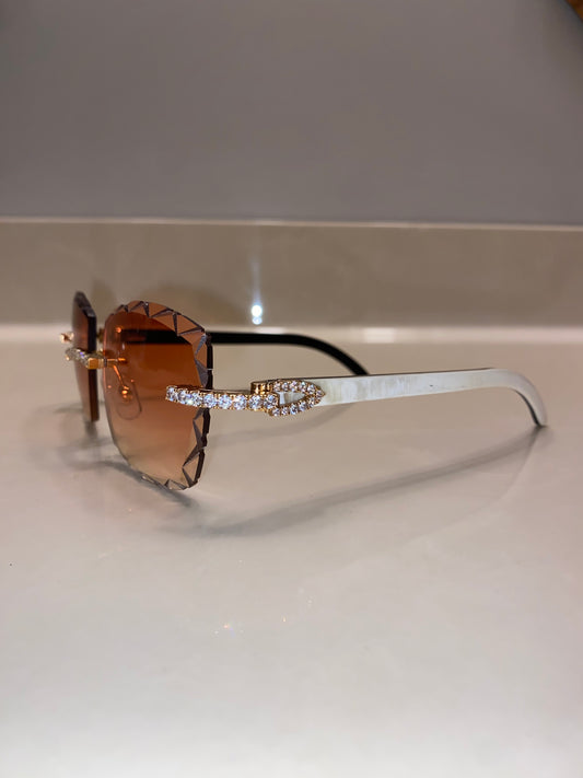 Iced out Rimless Sunglasses Detroit style Buffs