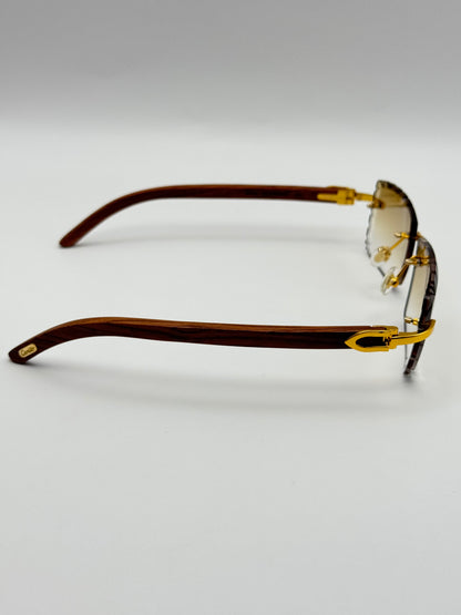 Diamond cut Wood Glasses