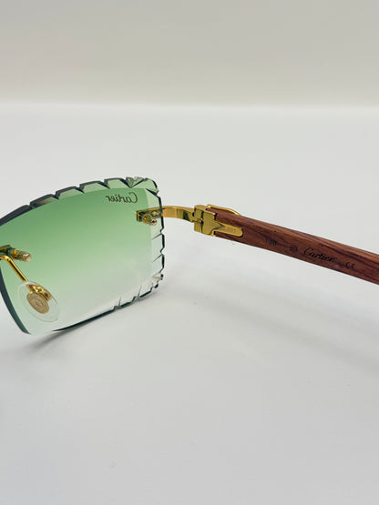 Diamond cut Wood Glasses