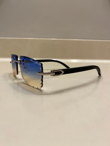 Rimless Sunglasses Black buffs