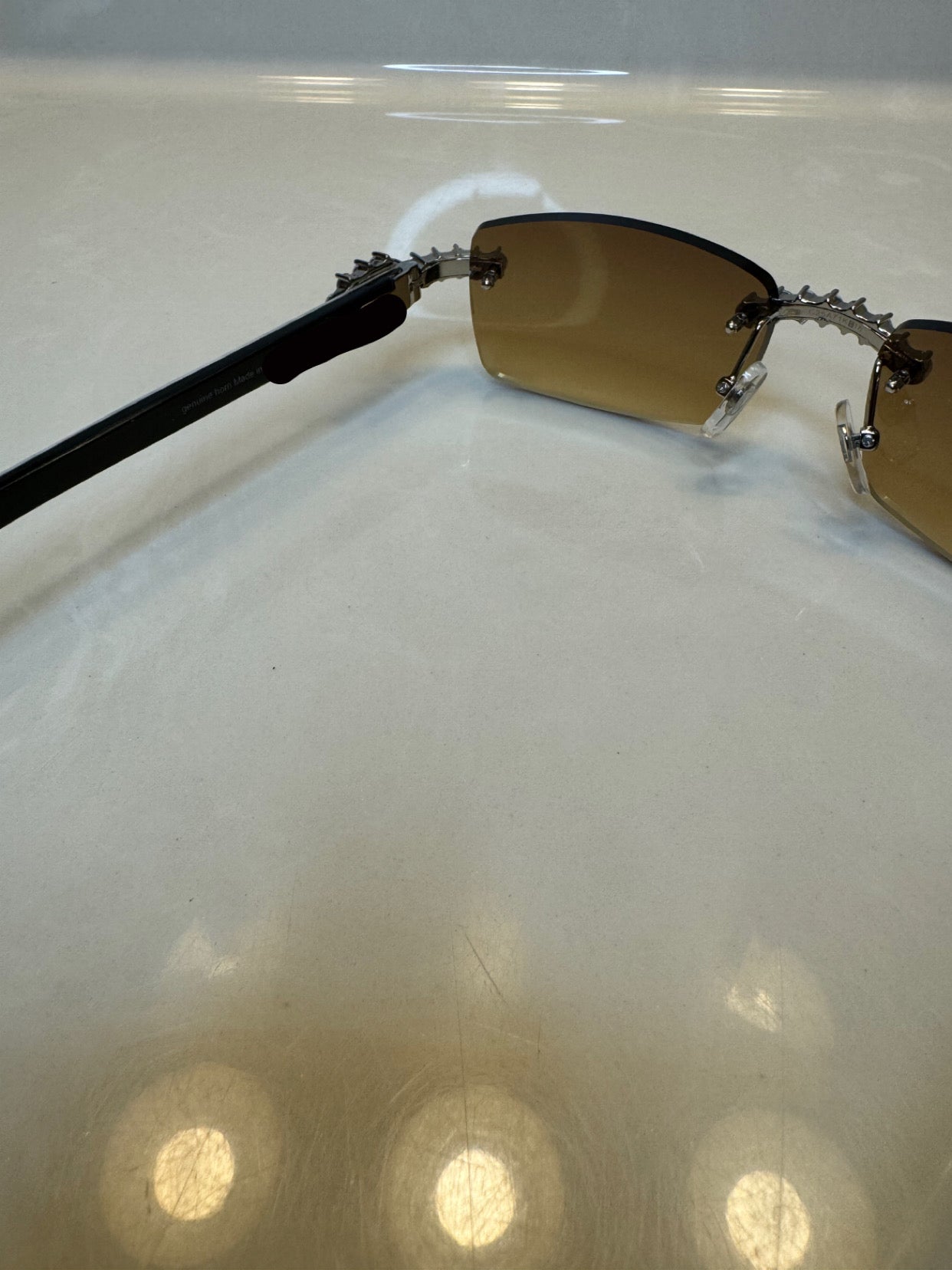 Iced out Rimless Sunglasses Detroit style Buffs 50 pointers