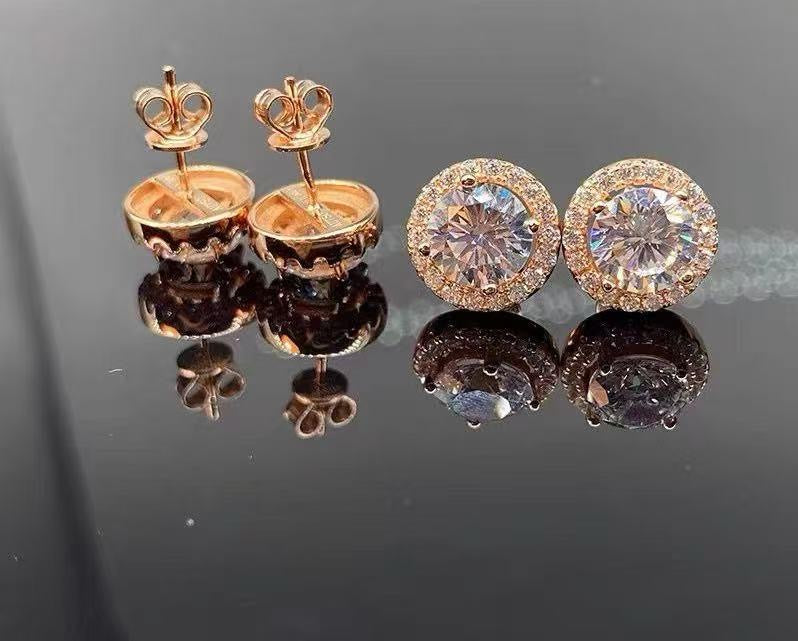 Rose Gold Moissanite Earrings