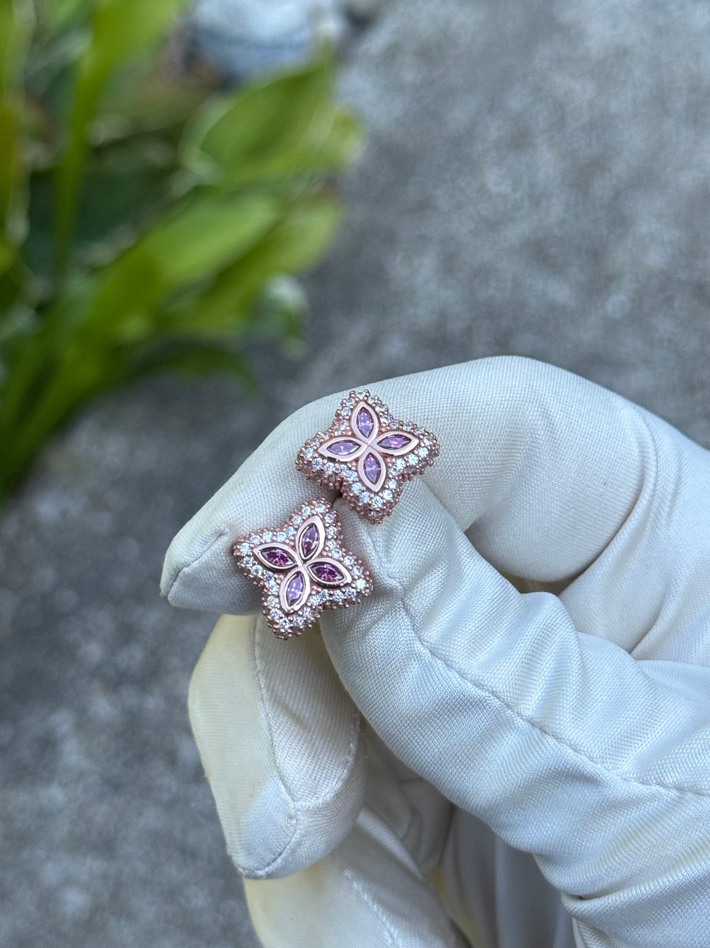 Moissanite flower Earrings