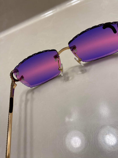 Made to order: Iced out Big C moissanite Sunglasses