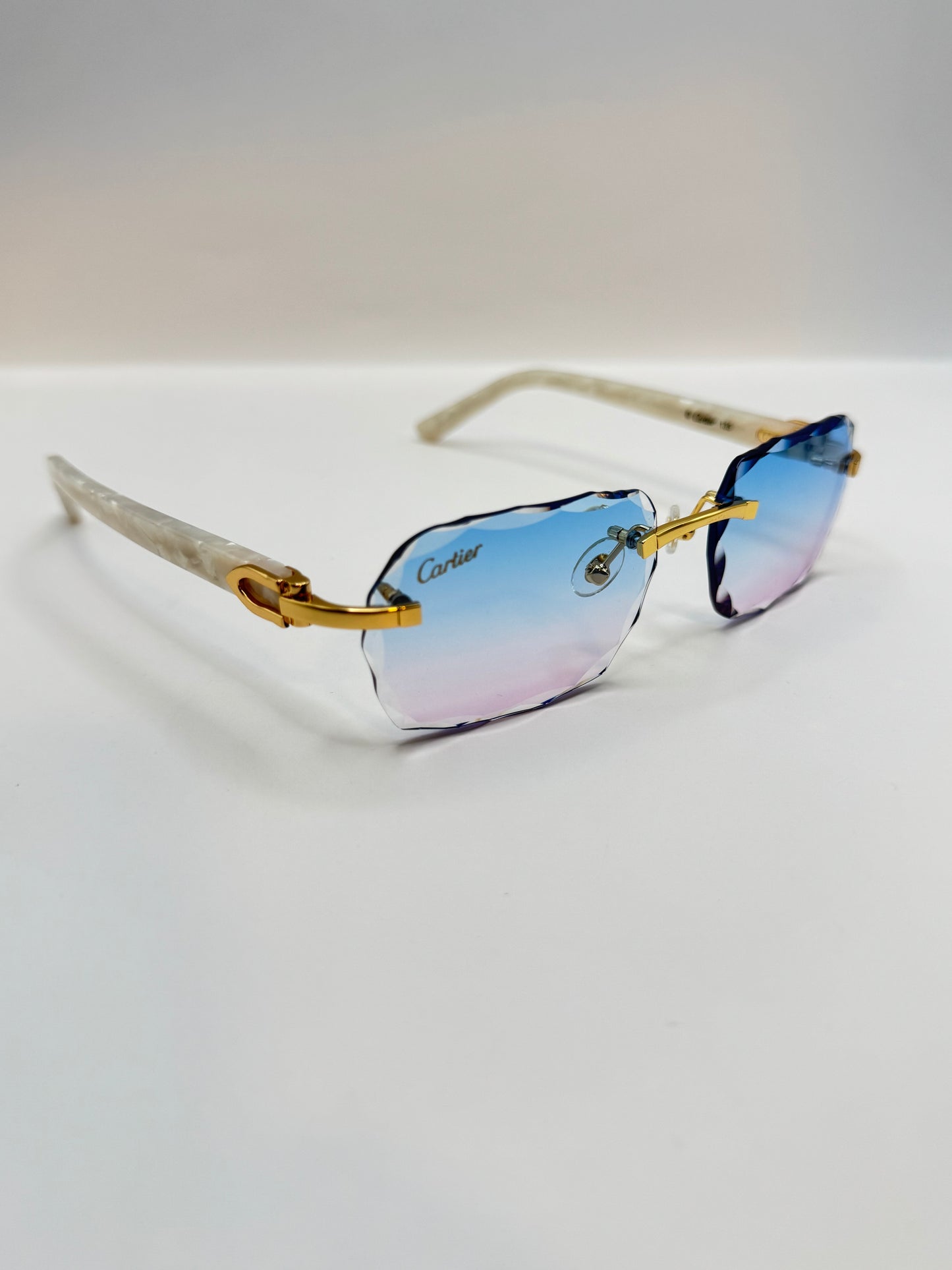 White acetate sunglasses
