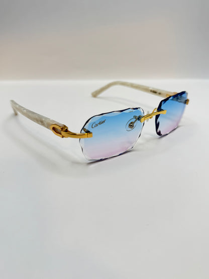 White acetate sunglasses