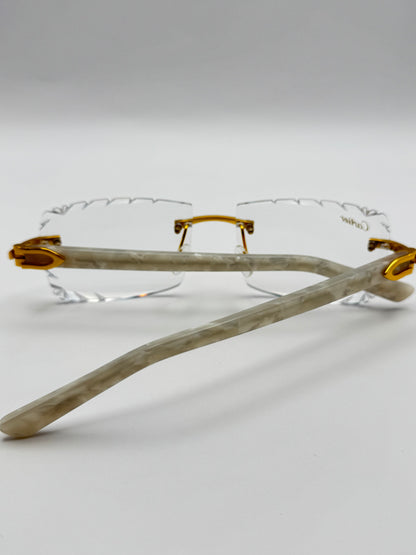 White acetate sunglasses