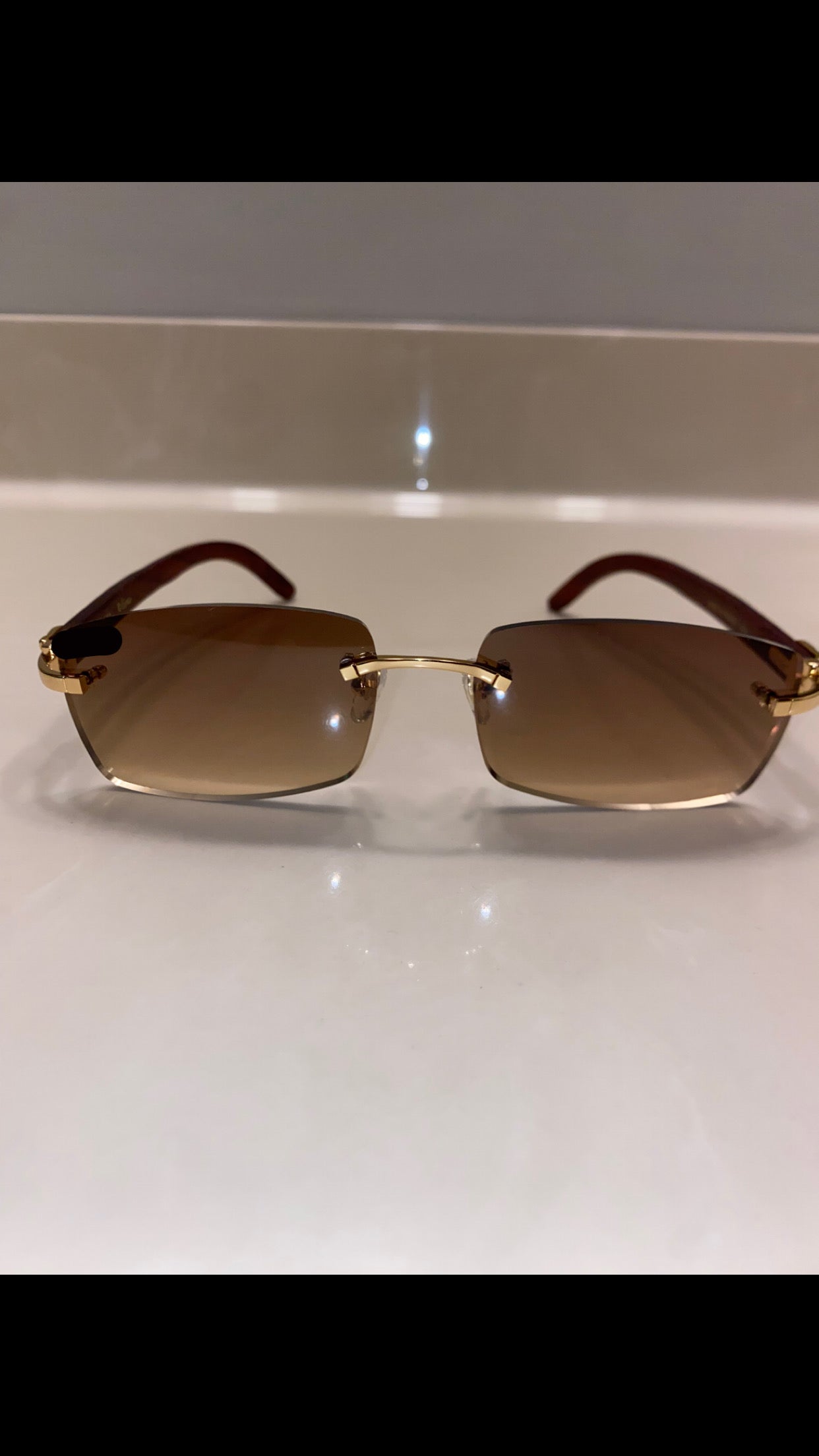 Rimless buffs Sunglasses Wood style