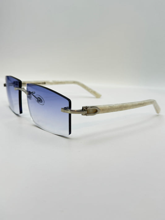 White acetate sunglasses