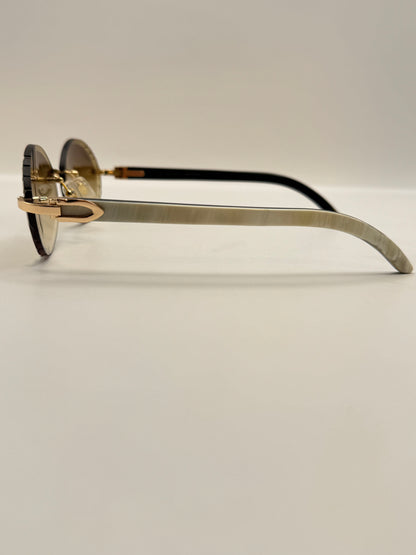 Retro White buff Sunglasses 54mm
