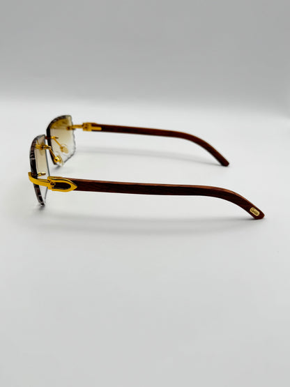 Diamond cut Wood Glasses