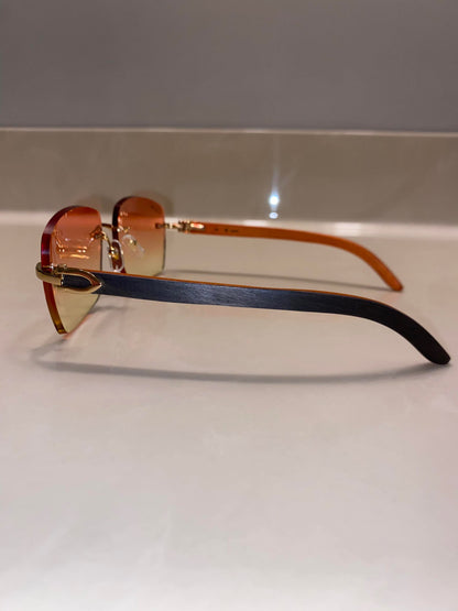 Black orange Wood glasses