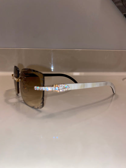 Iced out Rimless Sunglasses Detroit style Buffs