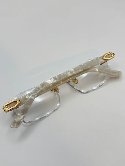 White acetate sunglasses