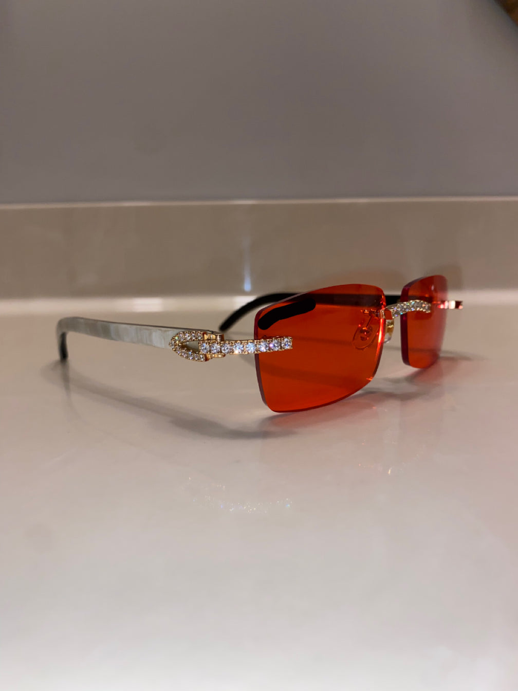 Iced out moissanite Rimless Sunglasses