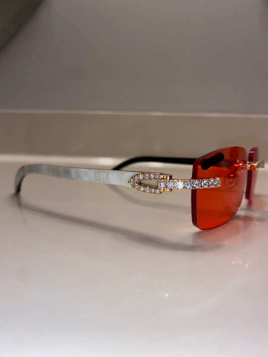 Iced out moissanite Rimless Sunglasses