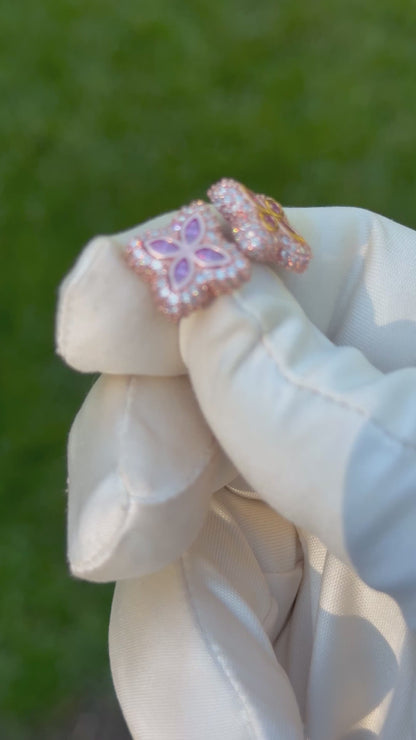 Moissanite flower Earrings