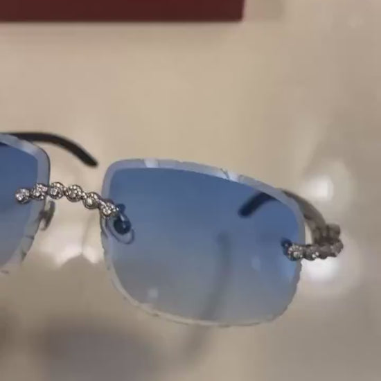 Iced out Rimless Sunglasses Detroit style Buffs