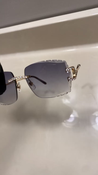 Iced out C wire glasses