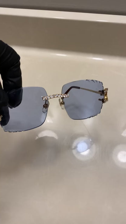 Iced out C wire glasses