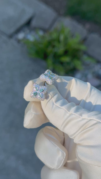 Moissanite flower Earrings