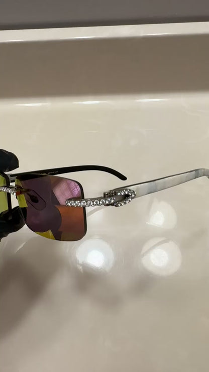 Made to order: Iced out moissanite Mirror Sunglasses