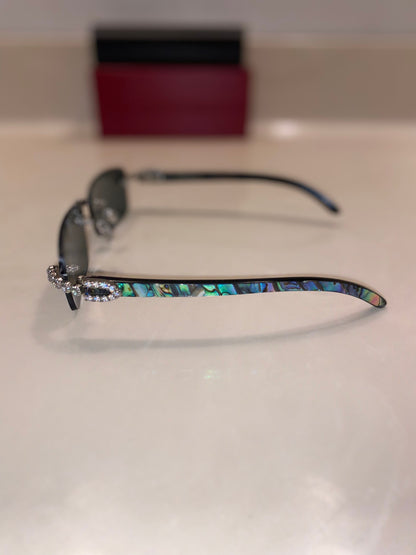 Iced out Rimless Sunglasses Detroit style Buffs