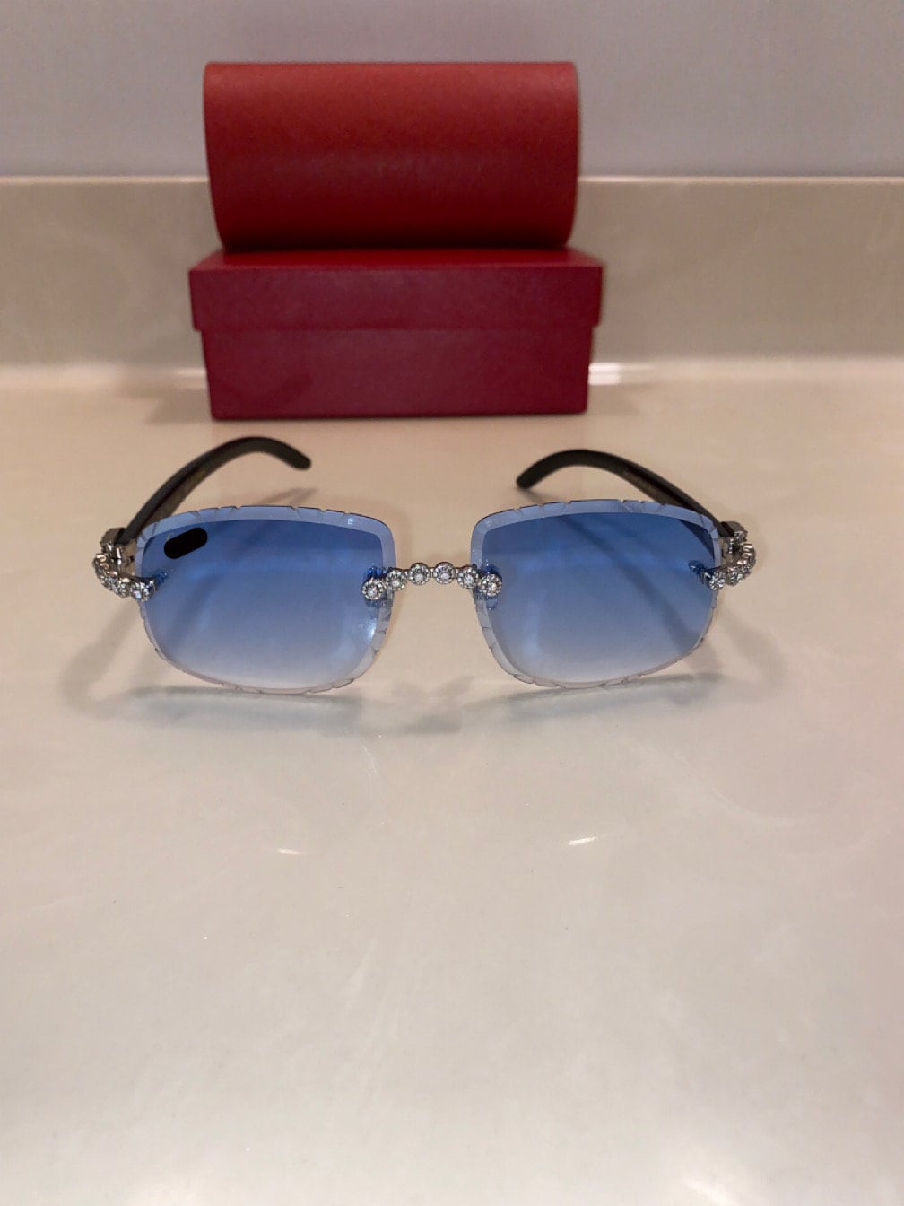 Iced out Rimless Sunglasses Detroit style Buffs