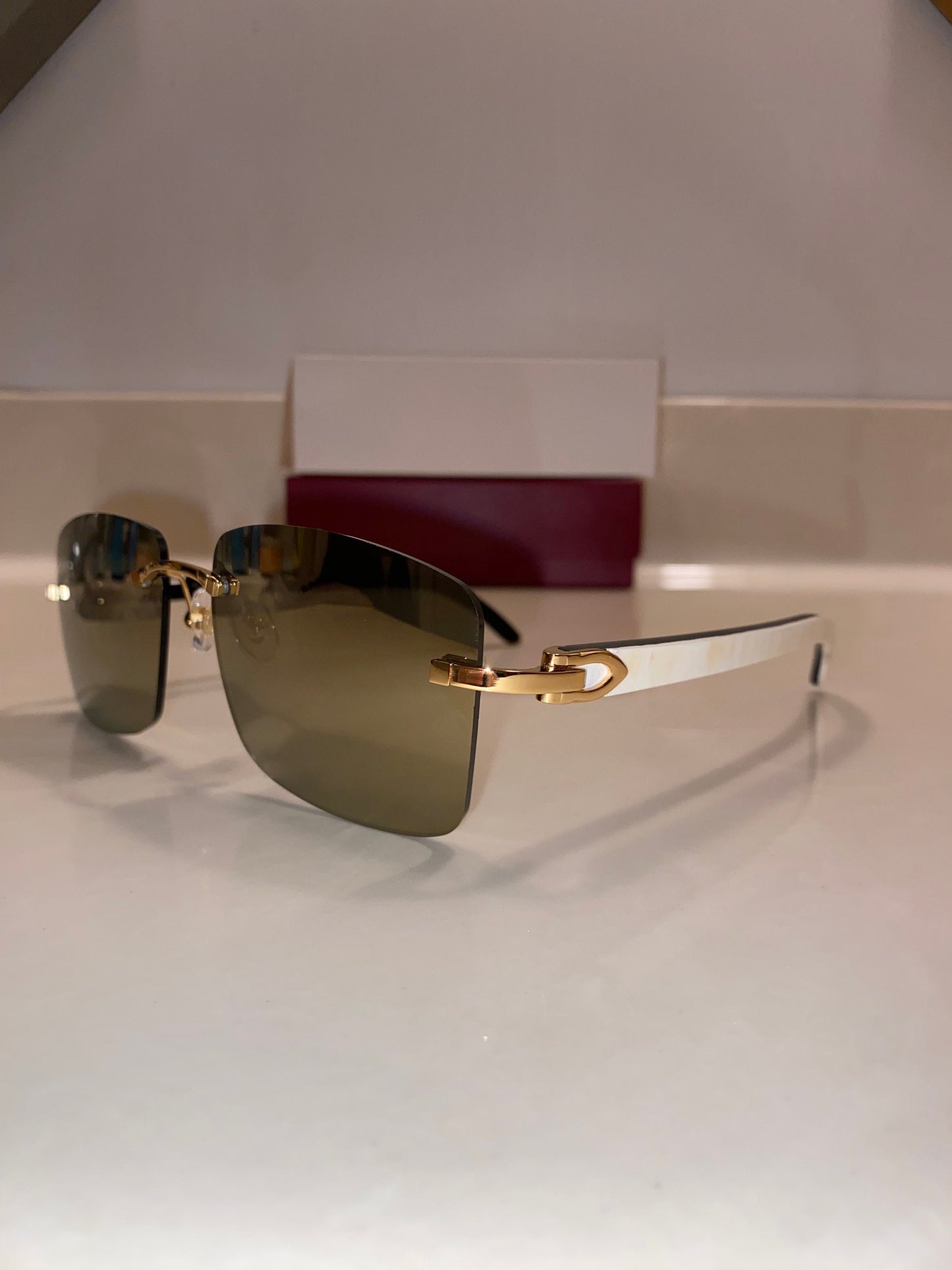 Rimless buffs Sunglasses Mirror style