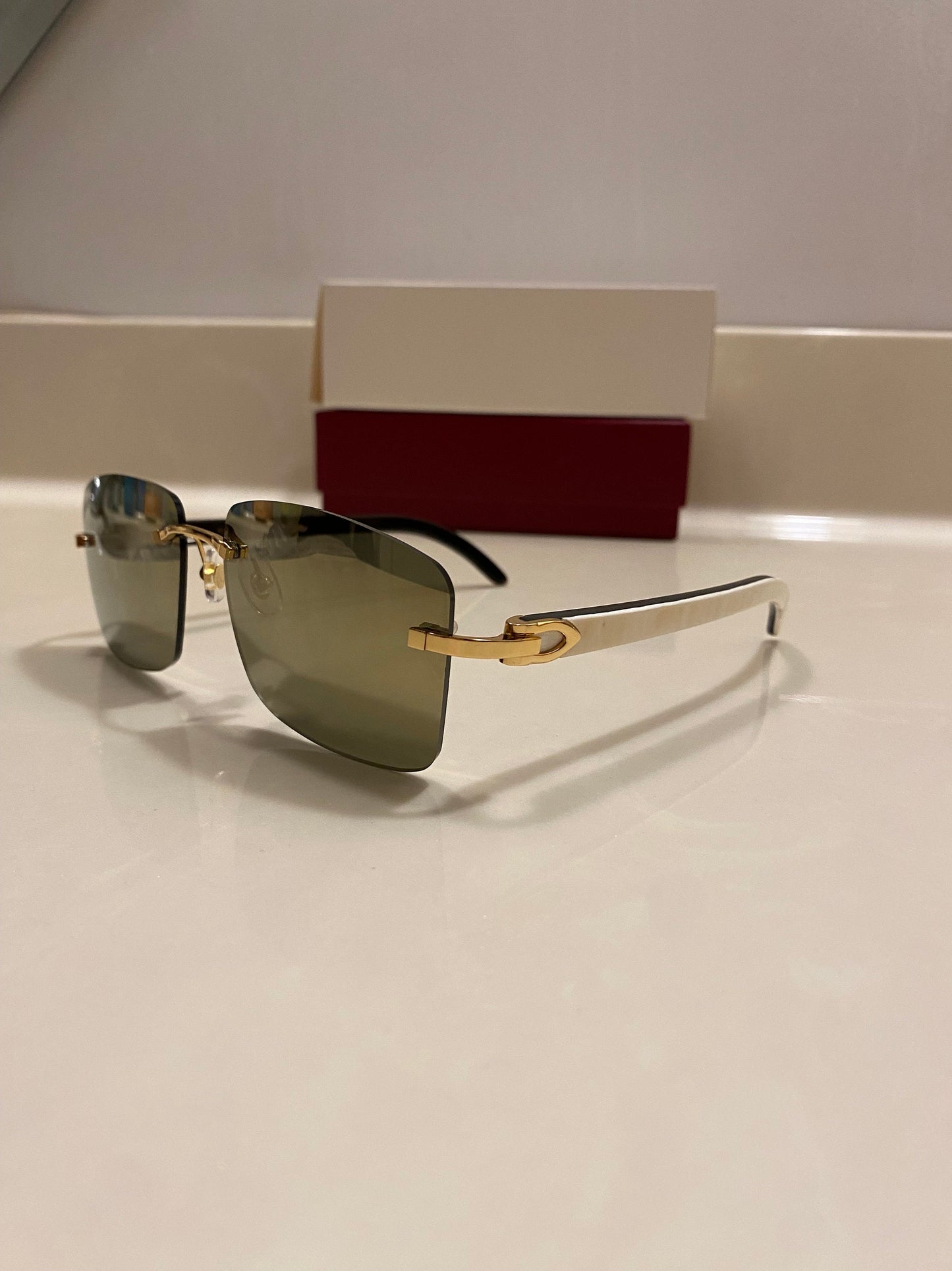 Rimless buffs Sunglasses Mirror style