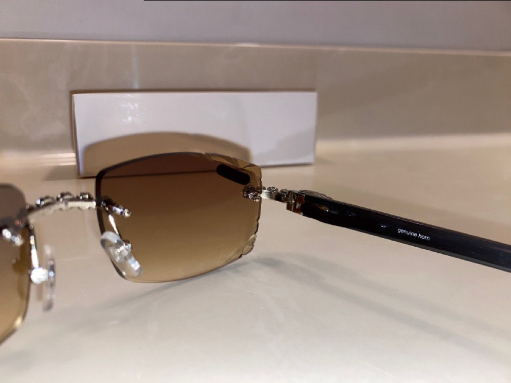 Iced out Rimless Sunglasses Detroit style Buffs