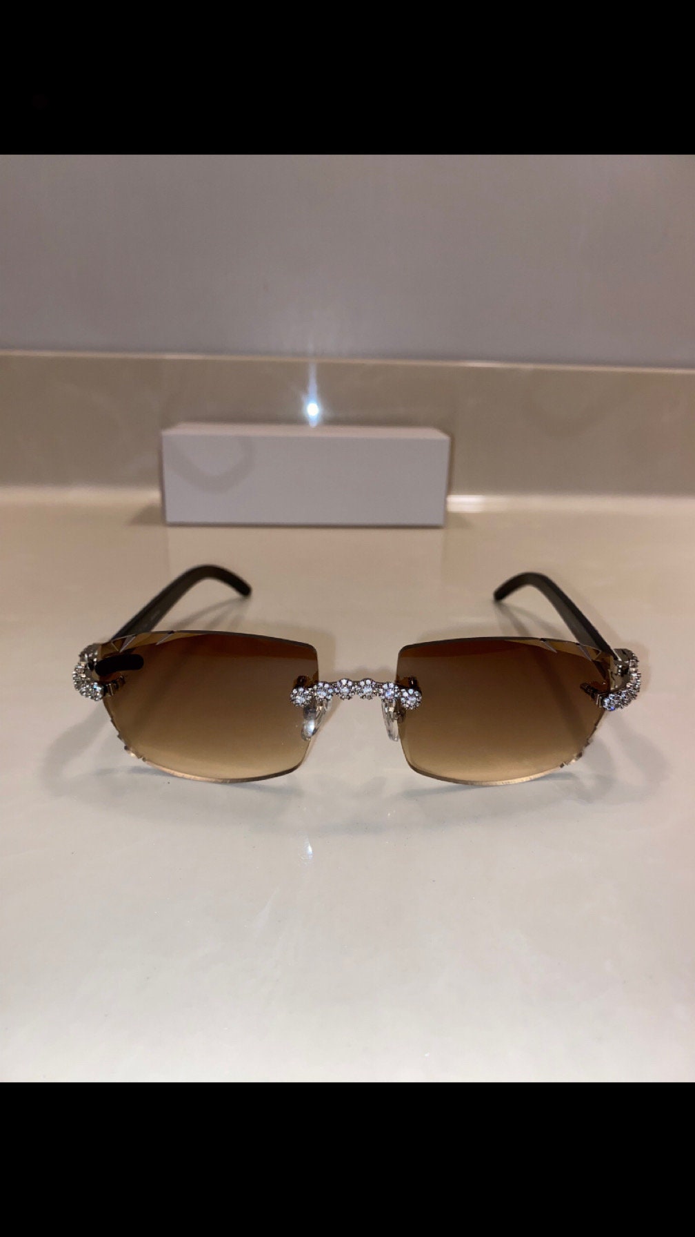 Iced out Rimless Sunglasses Detroit style Buffs