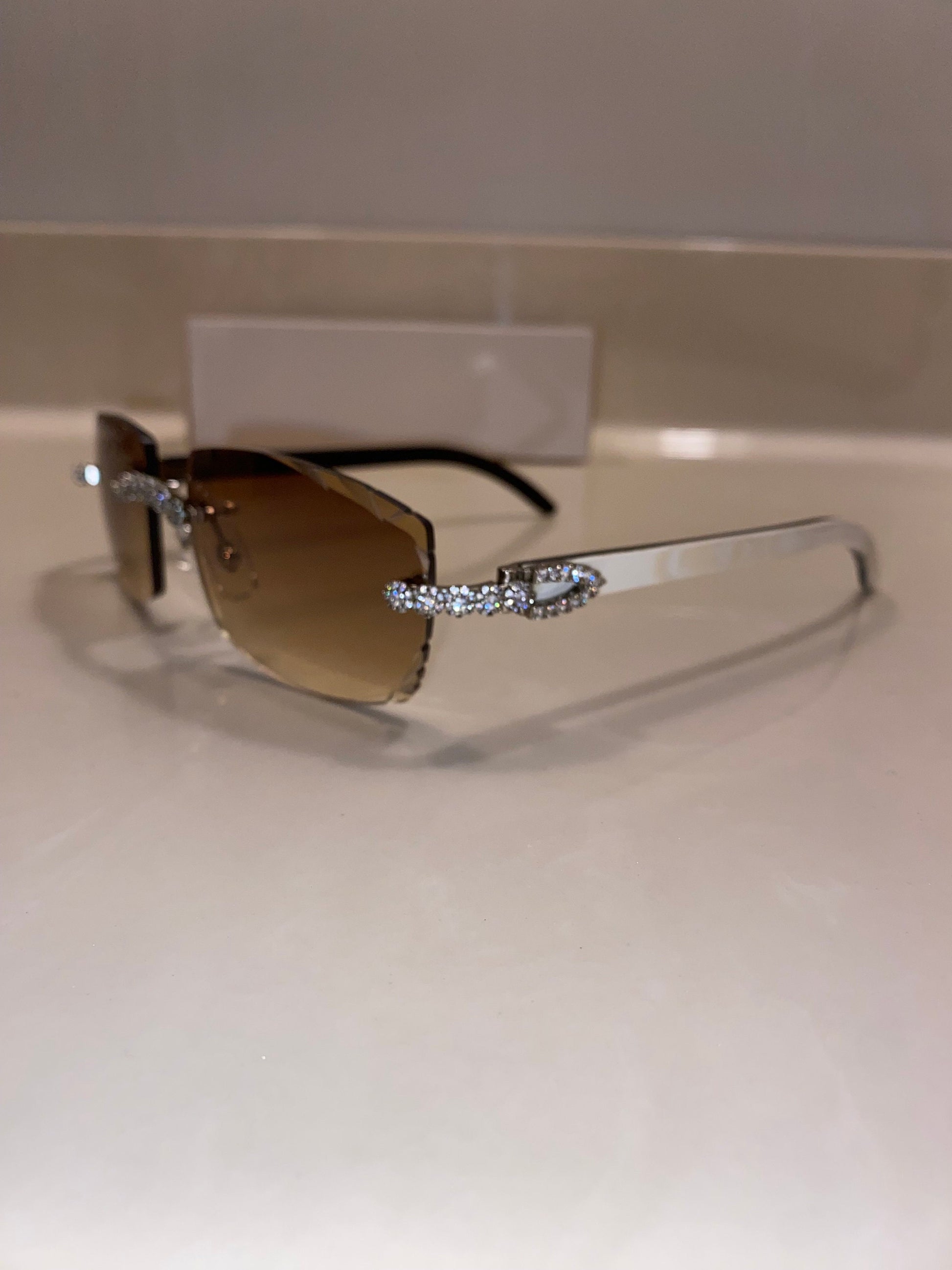 Iced out Rimless Sunglasses Detroit style Buffs