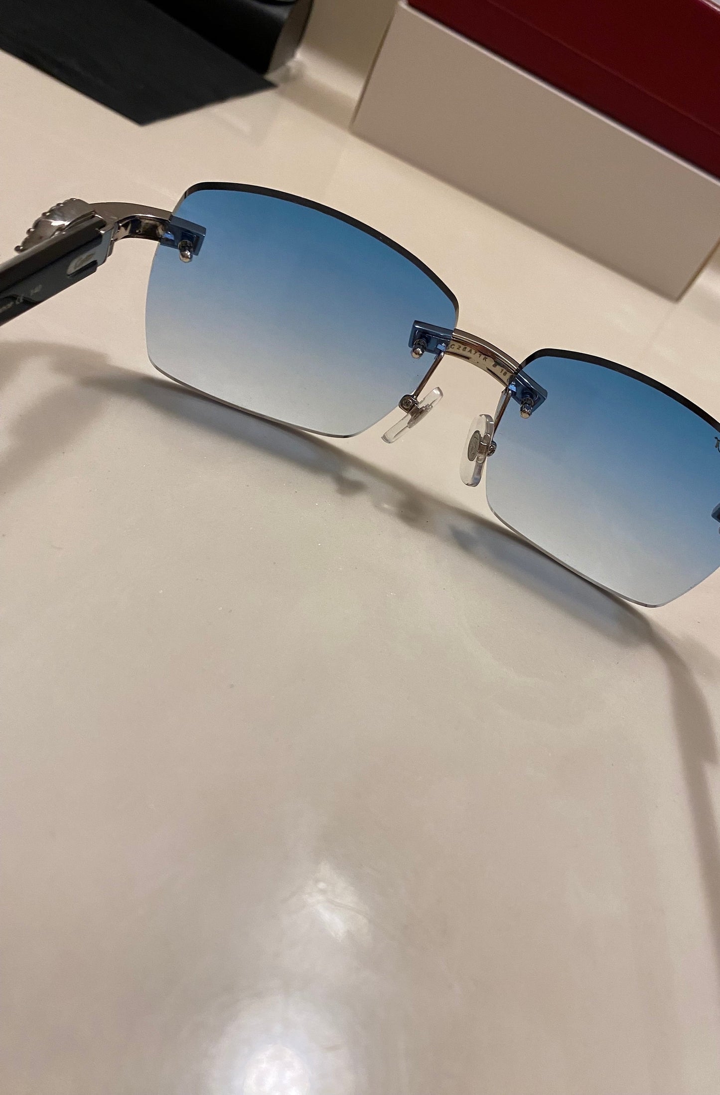 Iced out Rimless Sunglasses Detroit style Buffs