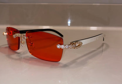 Iced out Rimless Sunglasses Detroit style Buffs